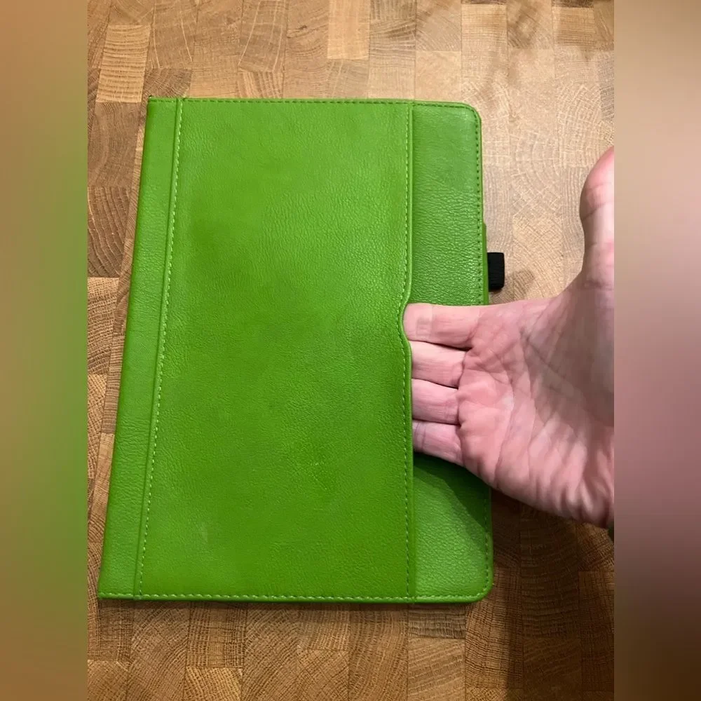 Kirstal Cases Green Leather Multiangle Viewing Stand Smart Cover with Pocket